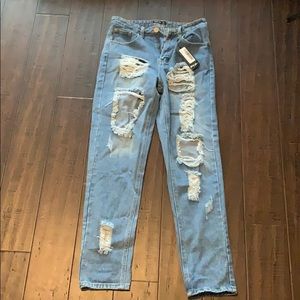 Distressed Mom jeans